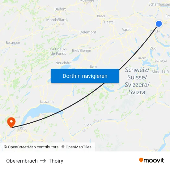 Oberembrach to Thoiry map