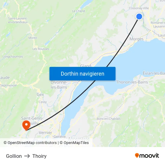 Gollion to Thoiry map