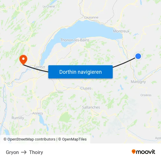 Gryon to Thoiry map