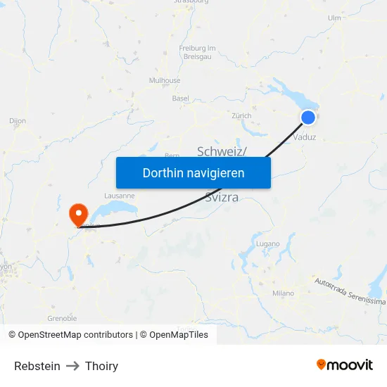Rebstein to Thoiry map