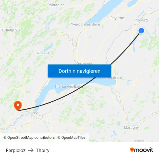 Ferpicloz to Thoiry map