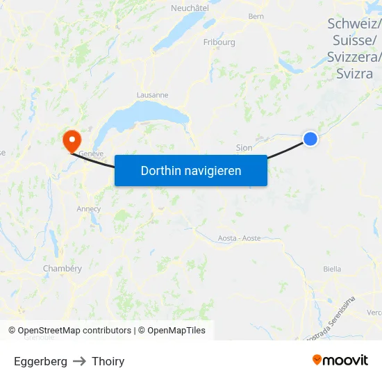 Eggerberg to Thoiry map
