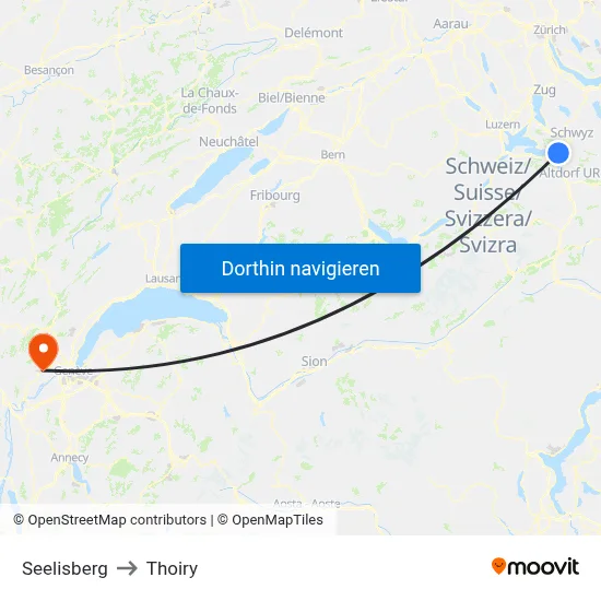 Seelisberg to Thoiry map