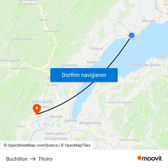 Buchillon to Thoiry map