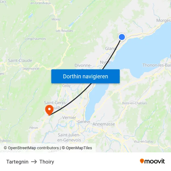Tartegnin to Thoiry map