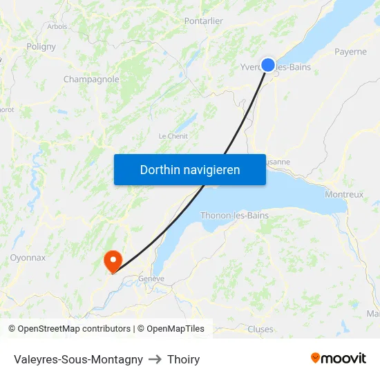 Valeyres-Sous-Montagny to Thoiry map