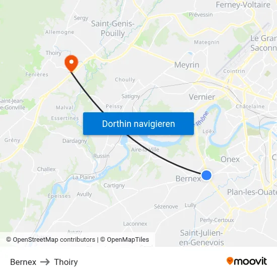 Bernex to Thoiry map