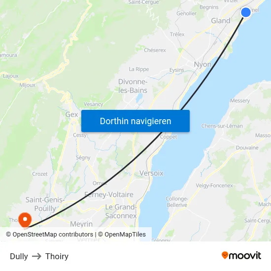 Dully to Thoiry map