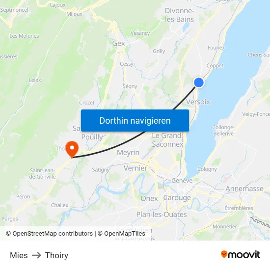 Mies to Thoiry map