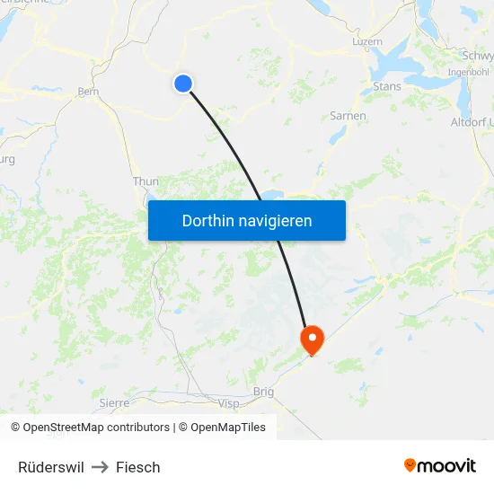 Rüderswil to Fiesch map