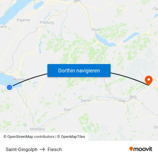 Saint-Gingolph to Fiesch map
