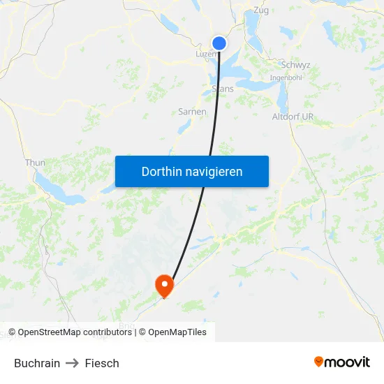 Buchrain to Fiesch map