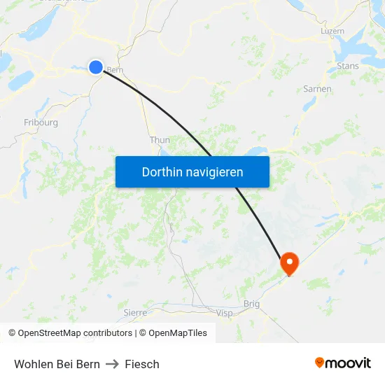 Wohlen Bei Bern to Fiesch map