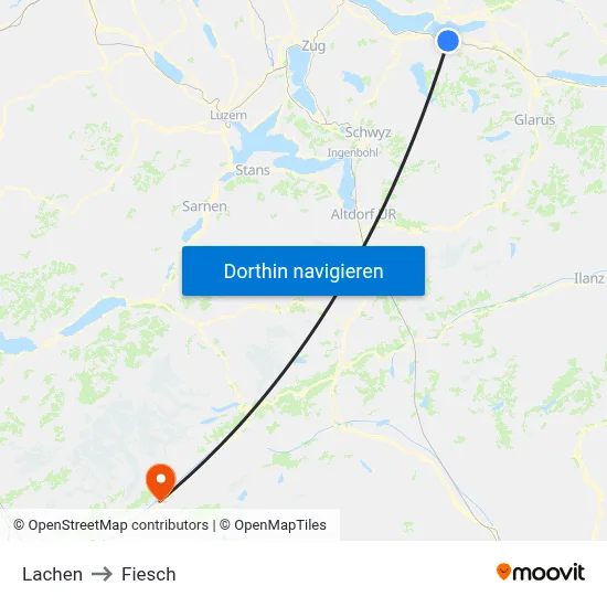 Lachen to Fiesch map