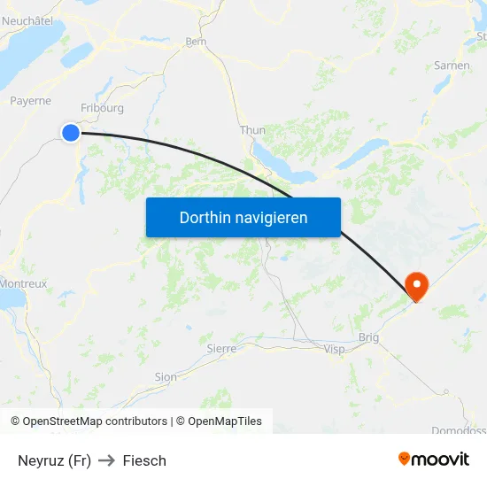 Neyruz (Fr) to Fiesch map