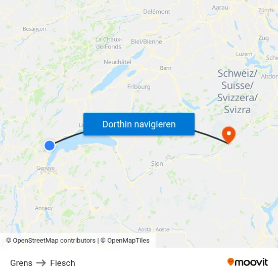 Grens to Fiesch map