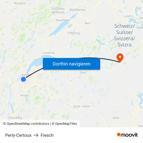 Perly-Certoux to Fiesch map
