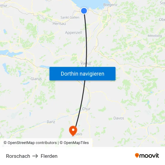 Rorschach to Flerden map