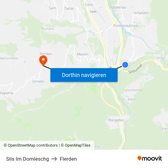 Sils Im Domleschg to Flerden map