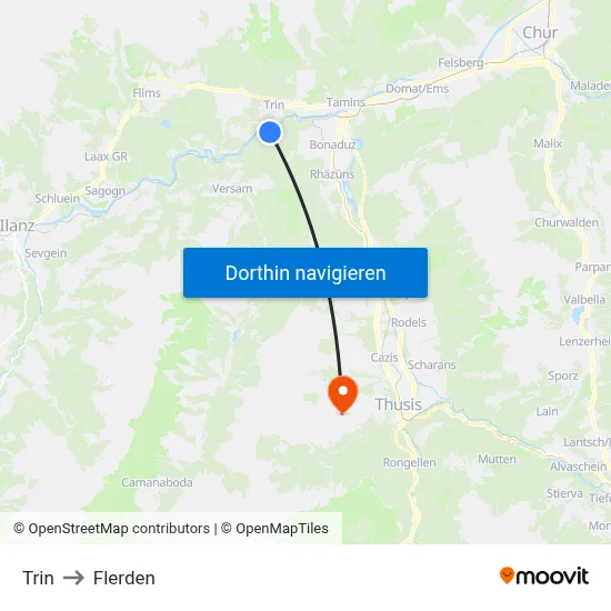 Trin to Flerden map