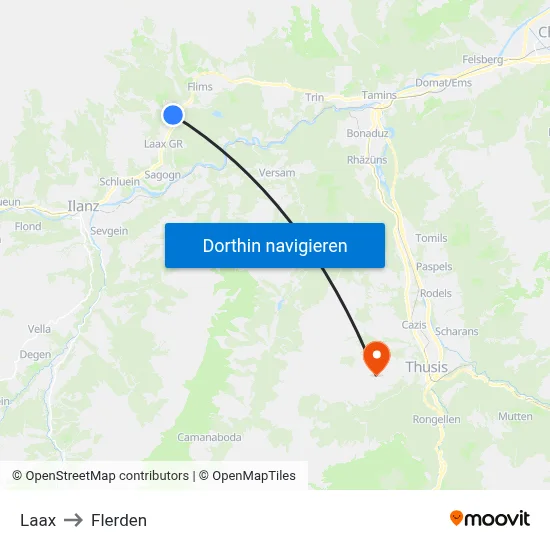Laax to Flerden map