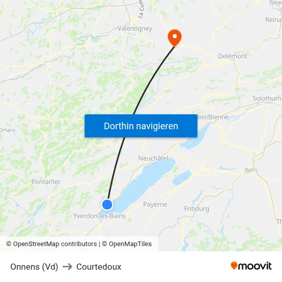 Onnens (Vd) to Courtedoux map