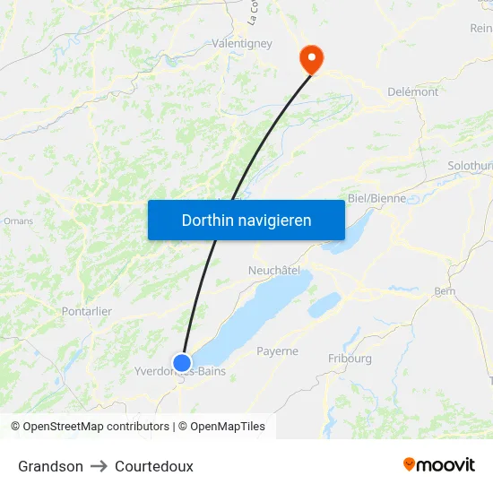 Grandson to Courtedoux map