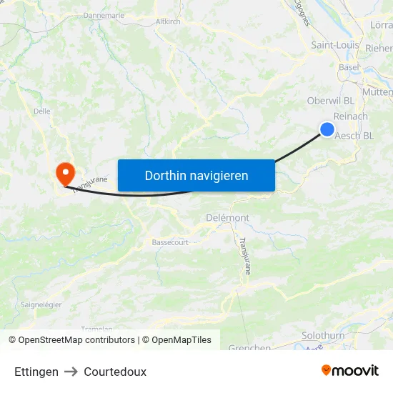 Ettingen to Courtedoux map