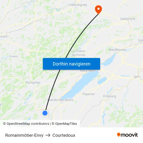 Romainmôtier-Envy to Courtedoux map