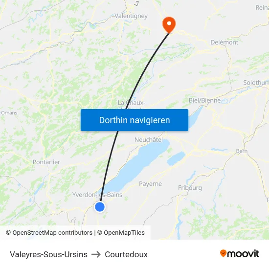 Valeyres-Sous-Ursins to Courtedoux map