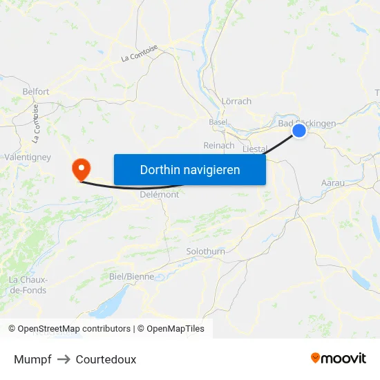 Mumpf to Courtedoux map