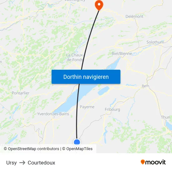 Ursy to Courtedoux map