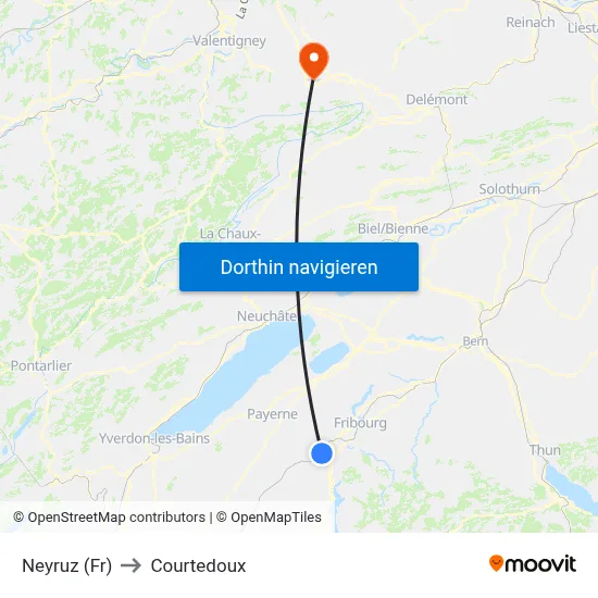 Neyruz (Fr) to Courtedoux map