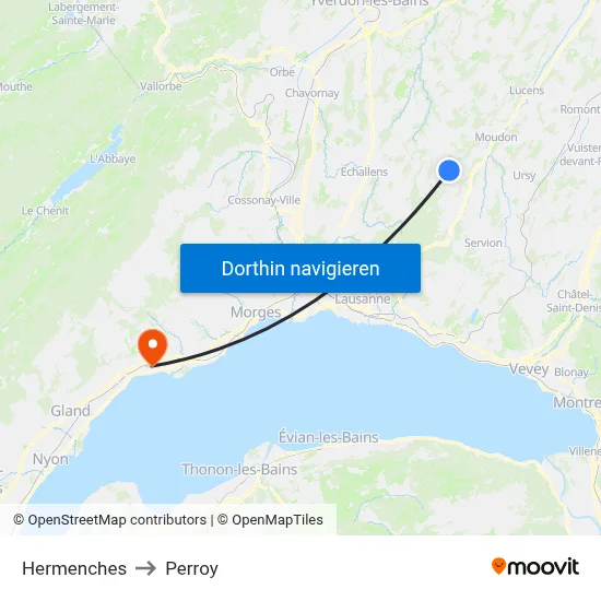 Hermenches to Perroy map