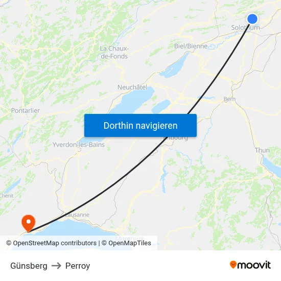 Günsberg to Perroy map