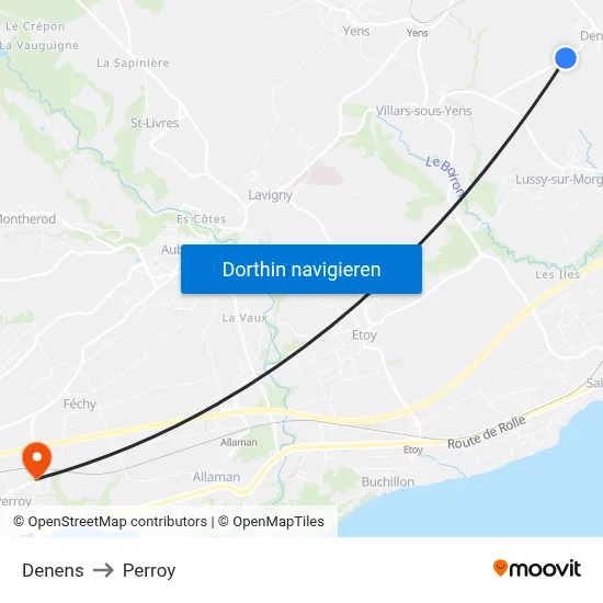 Denens to Perroy map