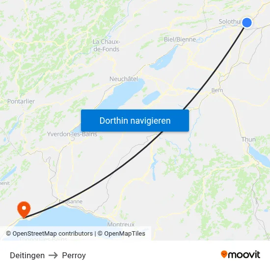 Deitingen to Perroy map