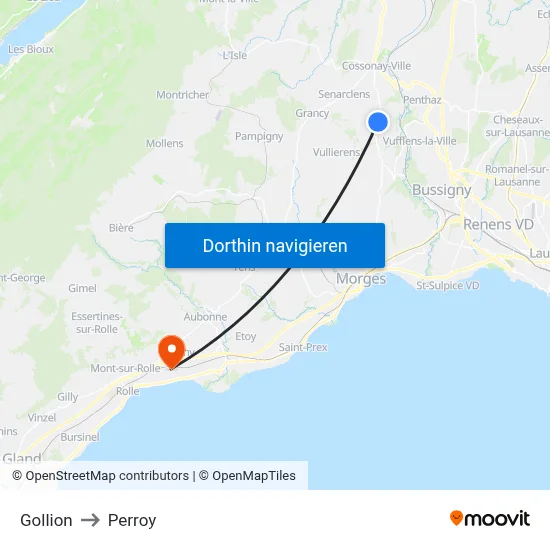 Gollion to Perroy map