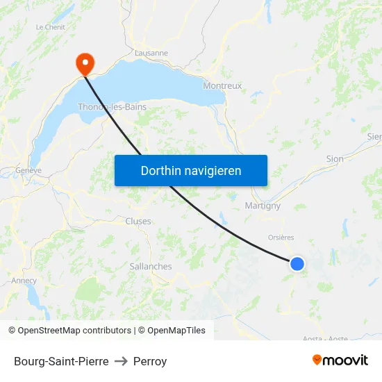 Bourg-Saint-Pierre to Perroy map