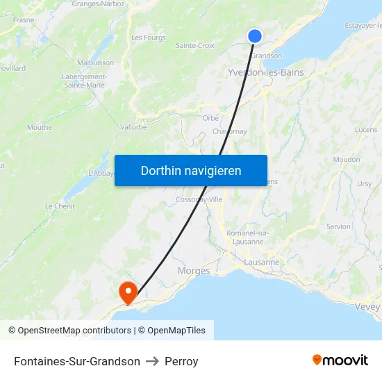 Fontaines-Sur-Grandson to Perroy map