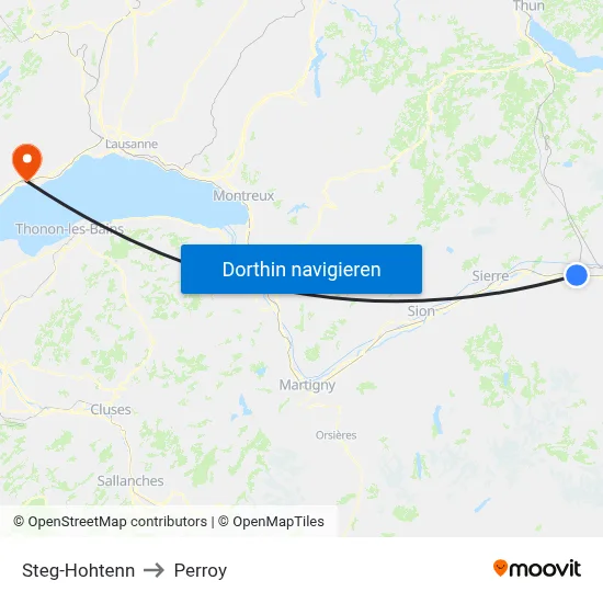 Steg-Hohtenn to Perroy map