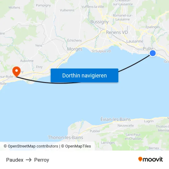 Paudex to Perroy map