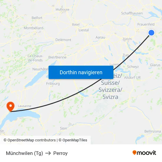 Münchwilen (Tg) to Perroy map