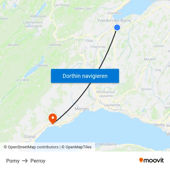 Pomy to Perroy map