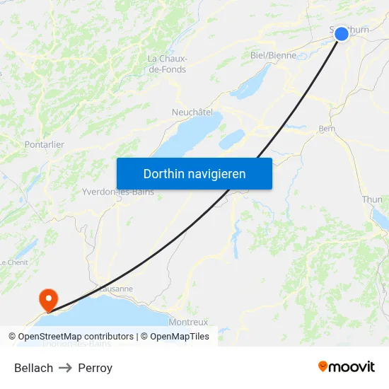 Bellach to Perroy map
