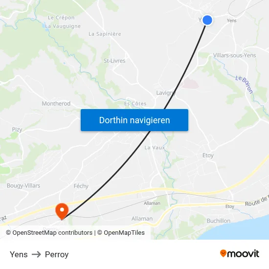 Yens to Perroy map