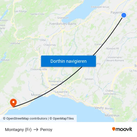 Montagny (Fr) to Perroy map