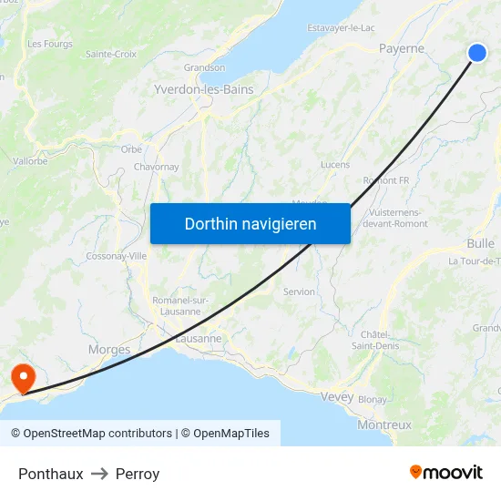 Ponthaux to Perroy map