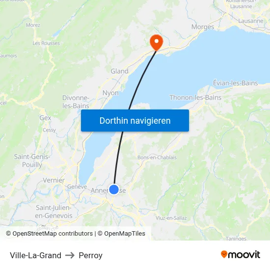 Ville-La-Grand to Perroy map