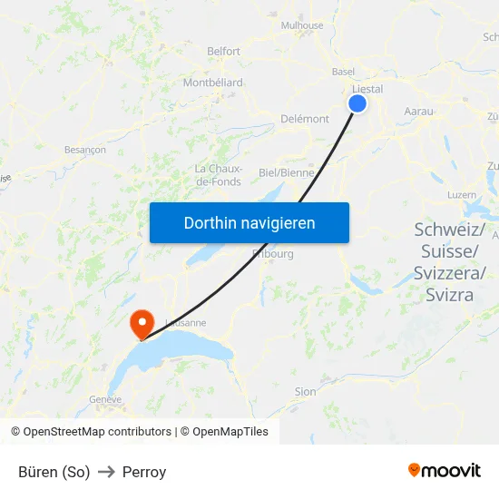 Büren (So) to Perroy map